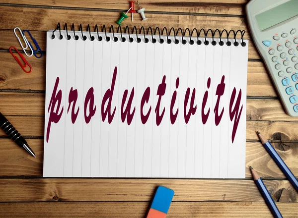 Productivity word on notebook — Stock Photo, Image