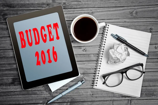 Költségvetés 2016-ban szó — Stock Fotó