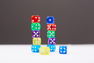 Renk zar küpleri yakın çekim