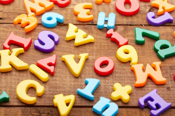 Colorful magnetic letters — Stock Photo, Image