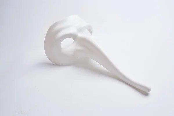 White venetian mask on a white background — Stock Photo, Image