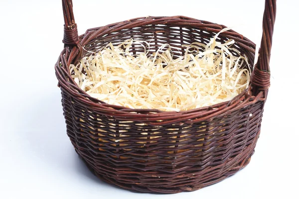 stock image Wicker basket isolated white 