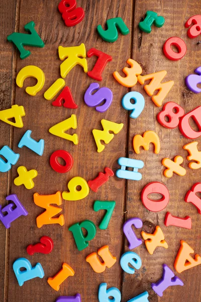 Colorful magnetic letters — Stock Photo, Image