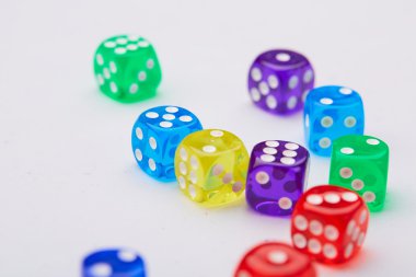 Renk zar küpleri yakın çekim 