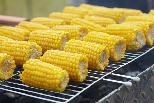 Kukurydza cukrowa uszy na grill — Zdjęcie stockowe