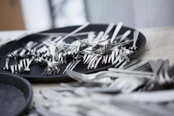 Clean utensils on drying — Stock Photo, Image