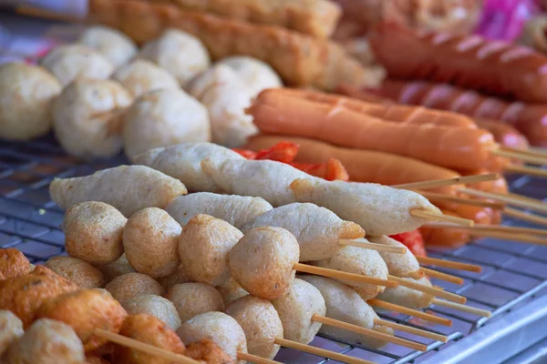 Enchidos no mercado na Tailândia — Fotografia de Stock