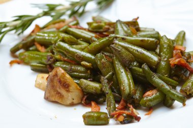 Mantar ile yeşil fasulye lezzetli Komposto