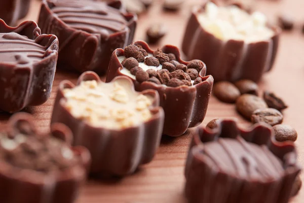 Καραμέλες από σοκολάτα με κόκκους καφέ — Φωτογραφία Αρχείου