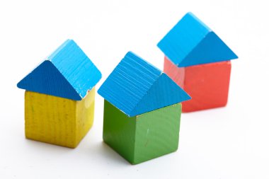 Tahta bloklar evler 
