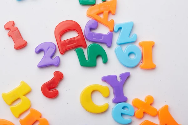 Colorful magnetic letters — Stock Photo, Image