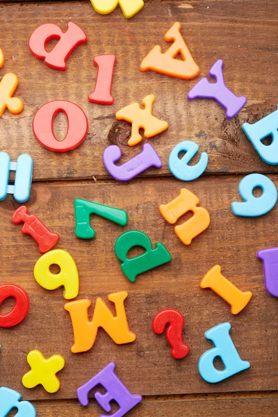 Colorful magnetic letters — Stock Photo, Image