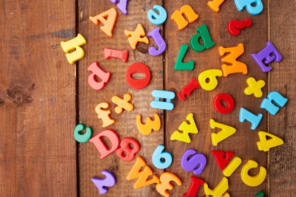 Colorful magnetic letters — Stock Photo, Image