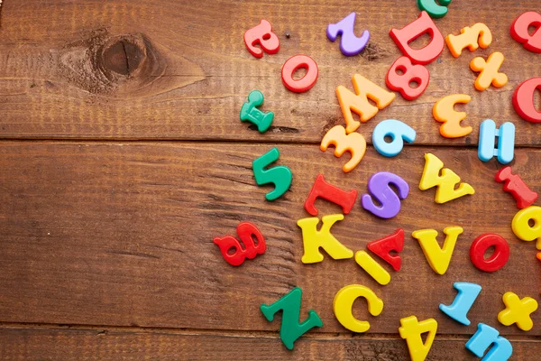 Colorful magnetic letters — Stock Photo, Image