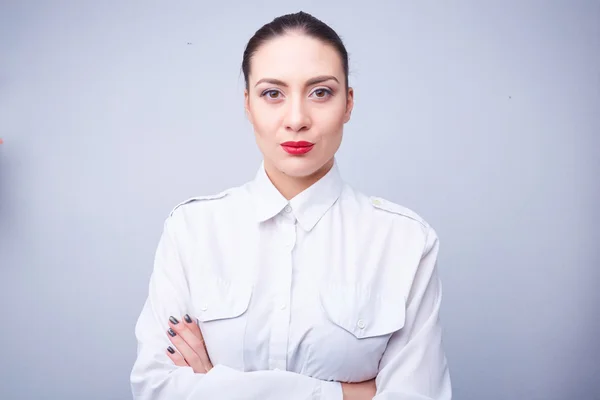 Mujer con camisa blanca — Foto de Stock