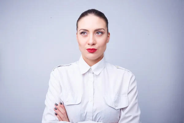 Mujer con camisa blanca — Foto de Stock