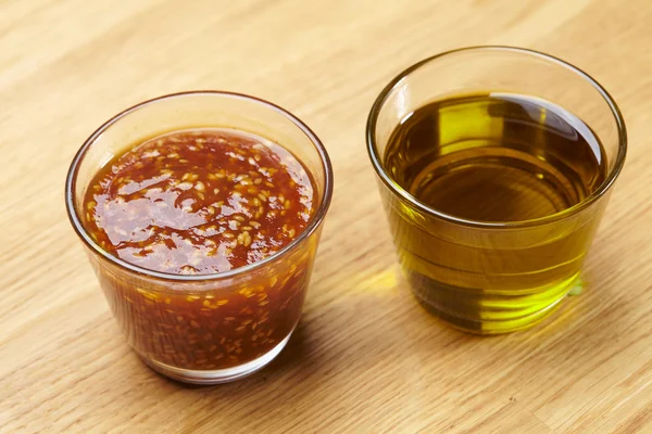 Ensalada salsa aderezo ingredientes de cocina — Foto de Stock