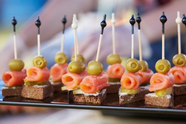 Şiş üzerinde lezzetli aperatifler 