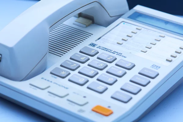 Blue landline phone with buttons — Stock Photo, Image