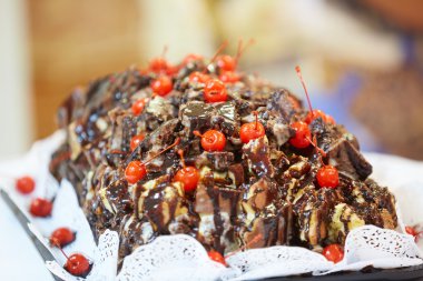 Cherry cake with chocolate