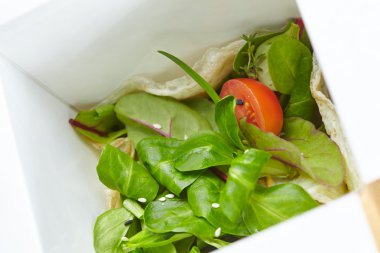 Kağıt kutusu vegan yemek