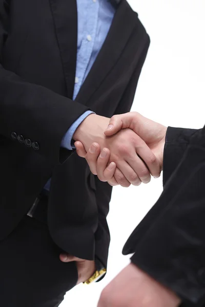 Рукопожатие двух бизнесменов — стоковое фото