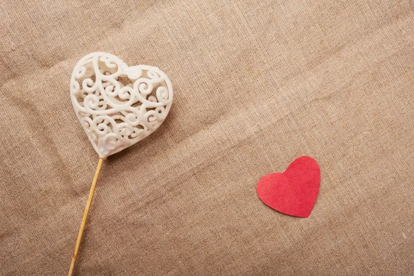 Coração em um pau do dia de Valentim — Fotografia de Stock