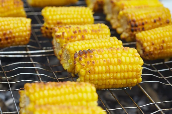 Mazorcas de maíz en la parrilla — Foto de Stock