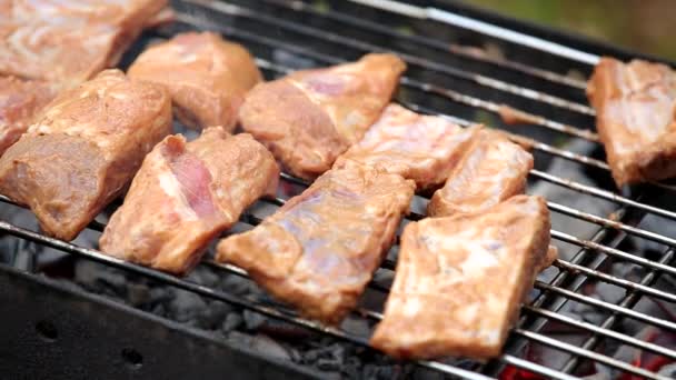 Dönerfleisch vom Grill — Stockvideo