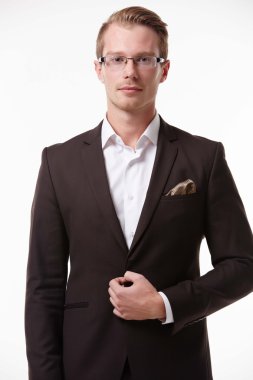 gözlük yakışıklı işadamı