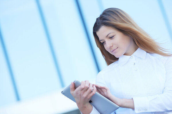 beautiful girl with tablet