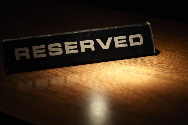 Reserved plate on table clipart