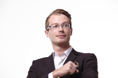 gözlük yakışıklı işadamı