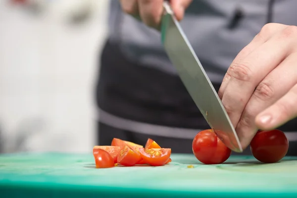 Cook chopped tomatoes — Stock Photo, Image