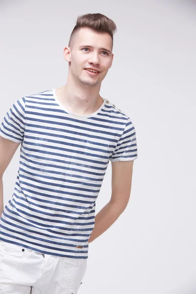Hipster chico en rayas camiseta —  Fotos de Stock