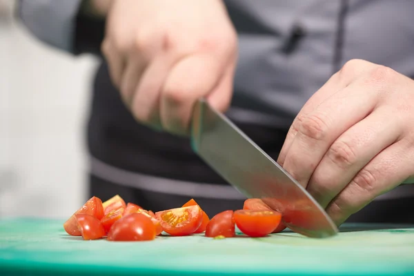 Cook chopped tomatoes — Stock Photo, Image