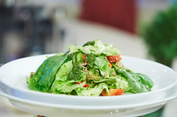 Овочевий салат на тарілці — стокове фото