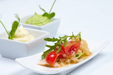 domates, peynir, roka, ahtapot