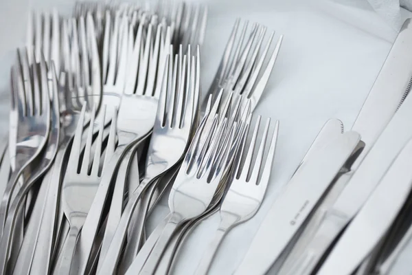 Shiny metal forks — Stock Photo, Image