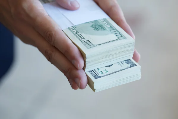 Money in male hands — Stock Photo, Image