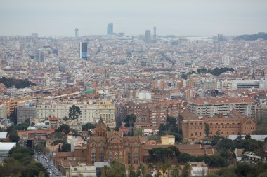 Barselona şehrinin hava manzarası 