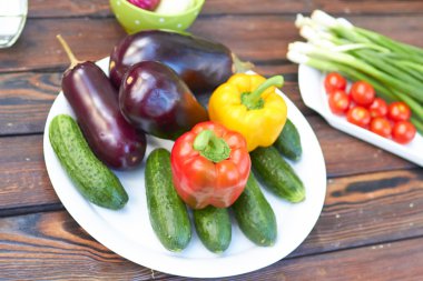 biber, patlıcan, salatalık