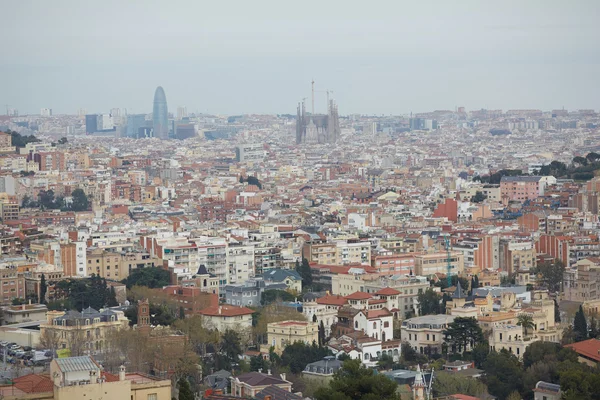 Widok na Barcelonę z góry — Zdjęcie stockowe