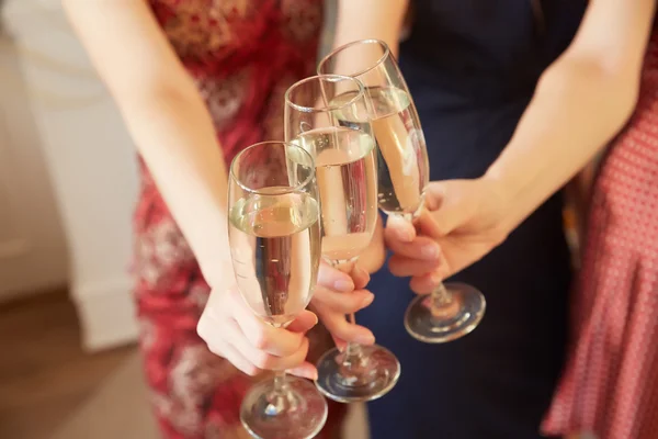 Women with glasses of champagne — Stock Photo, Image