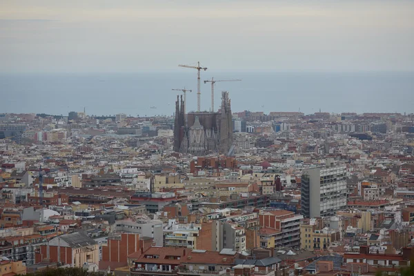 Blick auf Barcelona von oben Stockbild