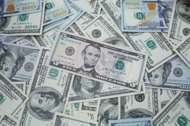 banknot beş ve 100 USD