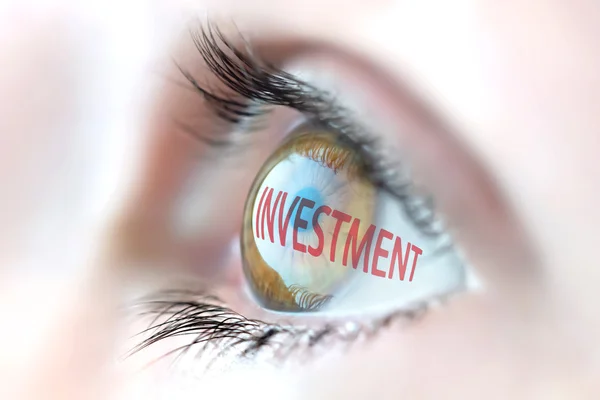 Reflexão do investimento nos olhos . — Fotografia de Stock