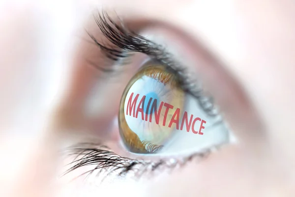 Maintenance reflection in eye. — Stock Photo, Image