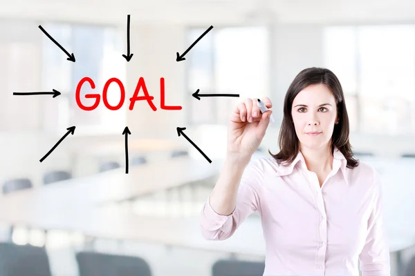 Young business woman access the goal. — Stock Photo, Image