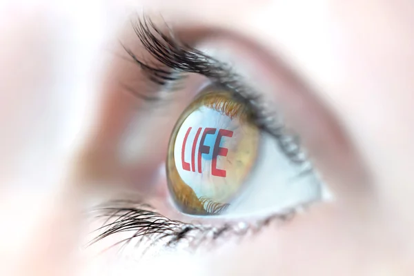Life reflection in eye. — Stock Photo, Image